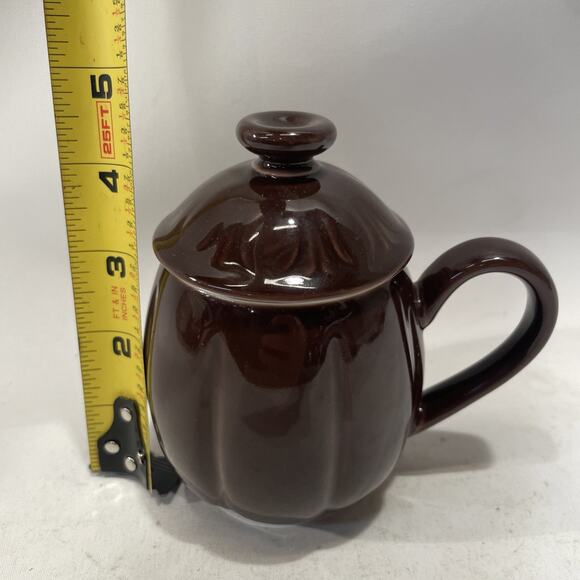 TEAVANA Brown Porcelain 8 oz. Tea mug w/Infuser Strainer Lid 3 pc. Set of 2mugs - Picture 6 of 6